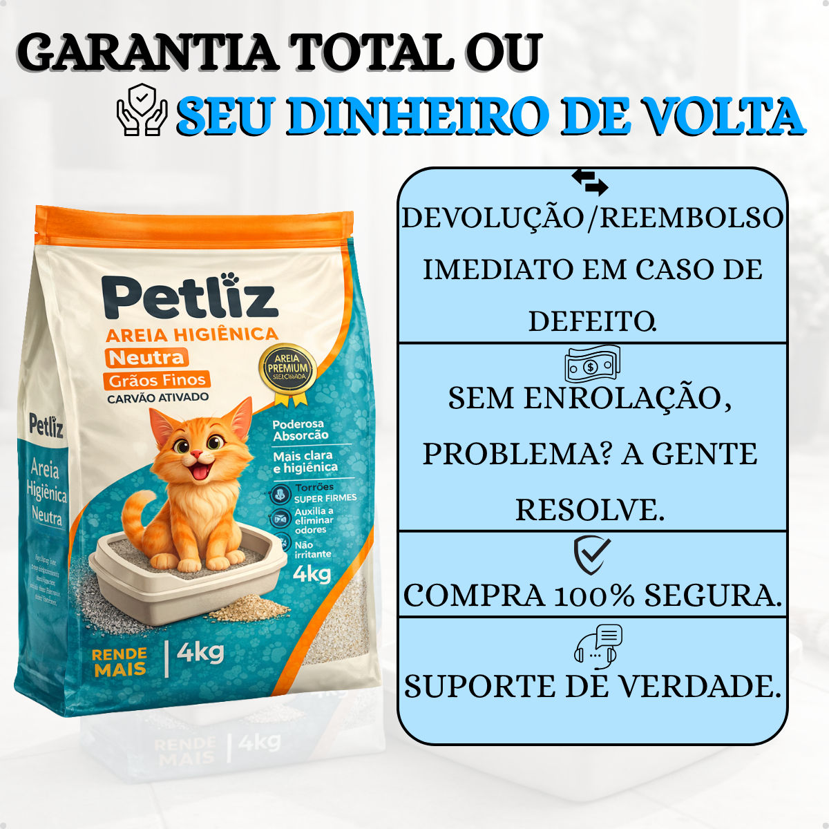 Areia Higiênica Petliz para Gatos – 4 kg - Imagem 5