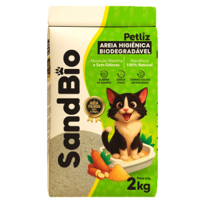Areia Higiênica de Mandioca Petliz SandBio para Gatos