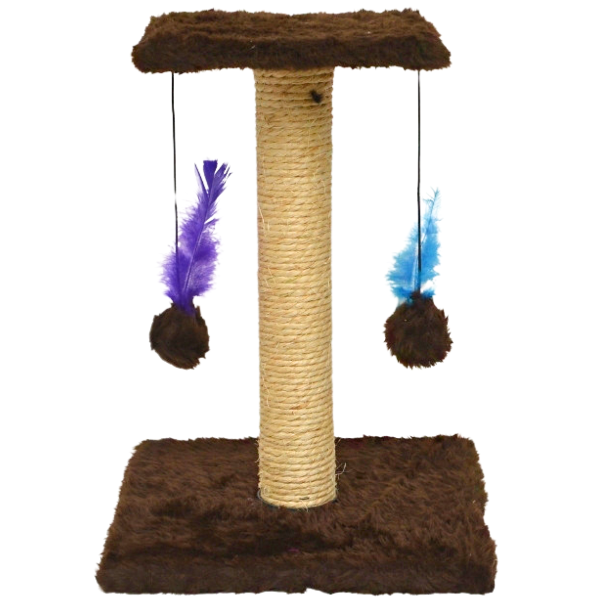 Arranhador para Gatos com Duas Bases e Brinquedos Suspensos - Imagem 2