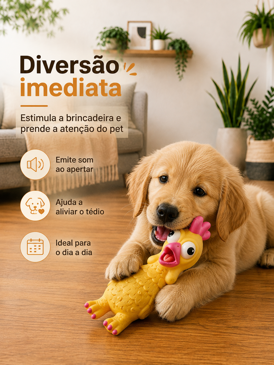 Galo Rey Gritador Petliz – Brinquedo para Cães - Imagem 2