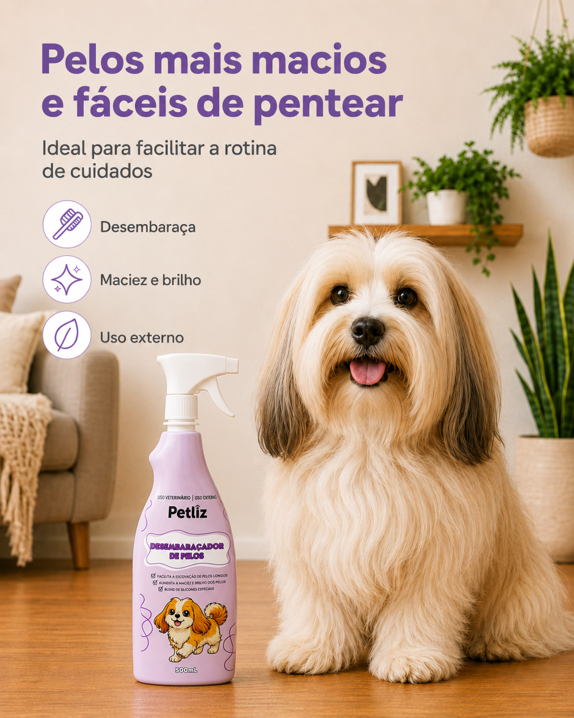 Desembaraçador de Pelos Petliz – 500 ml - Imagem 2