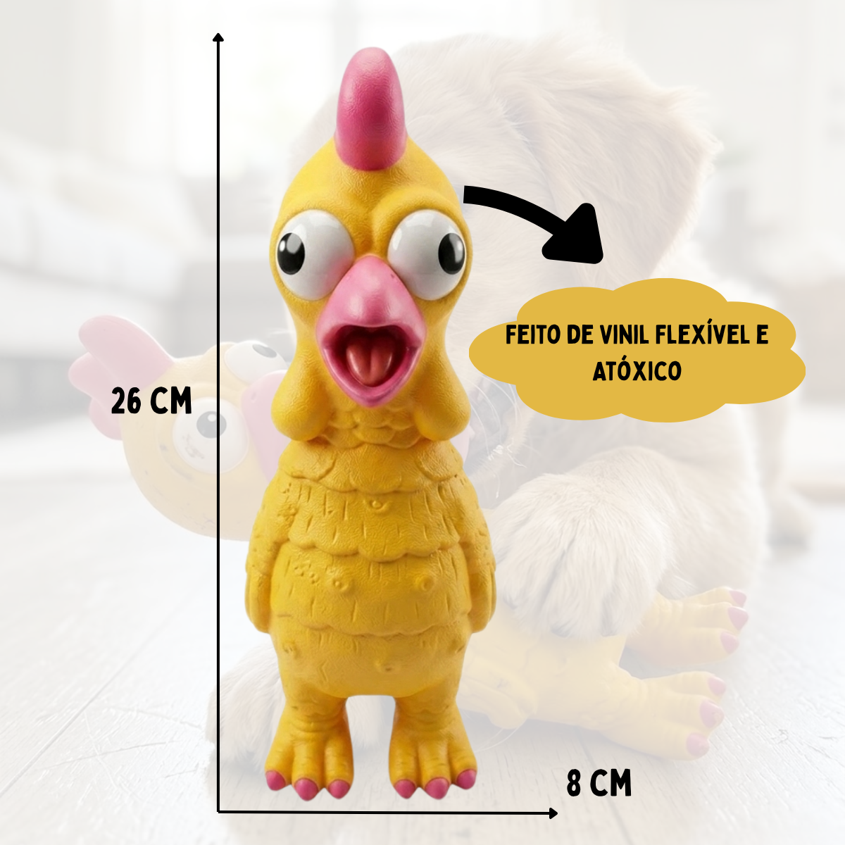 Galo Rey Gritador Petliz – Brinquedo para Cães - Imagem 2