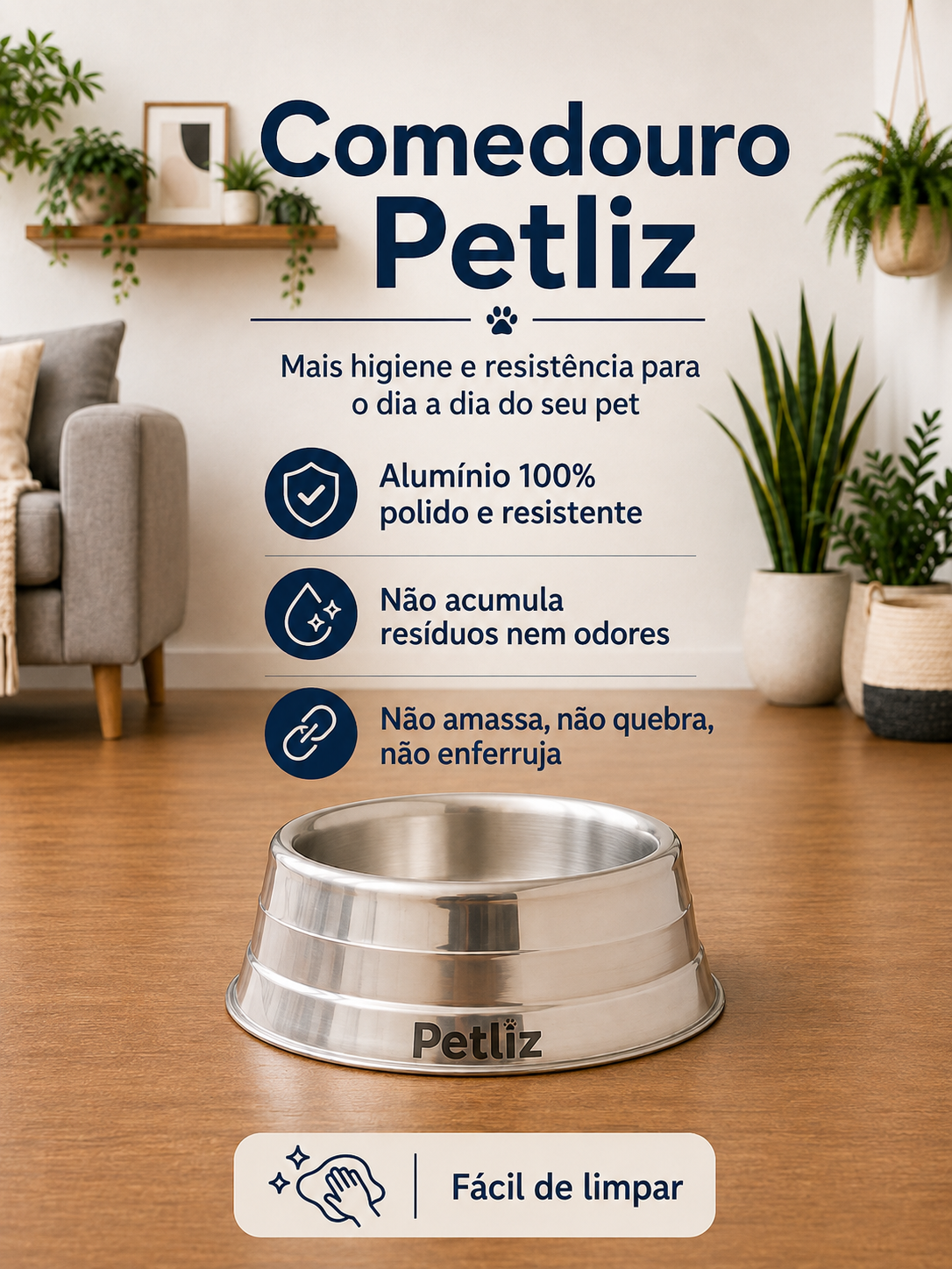 Comedouro Petliz Pesado em alumínio – Avulso - Imagem 3