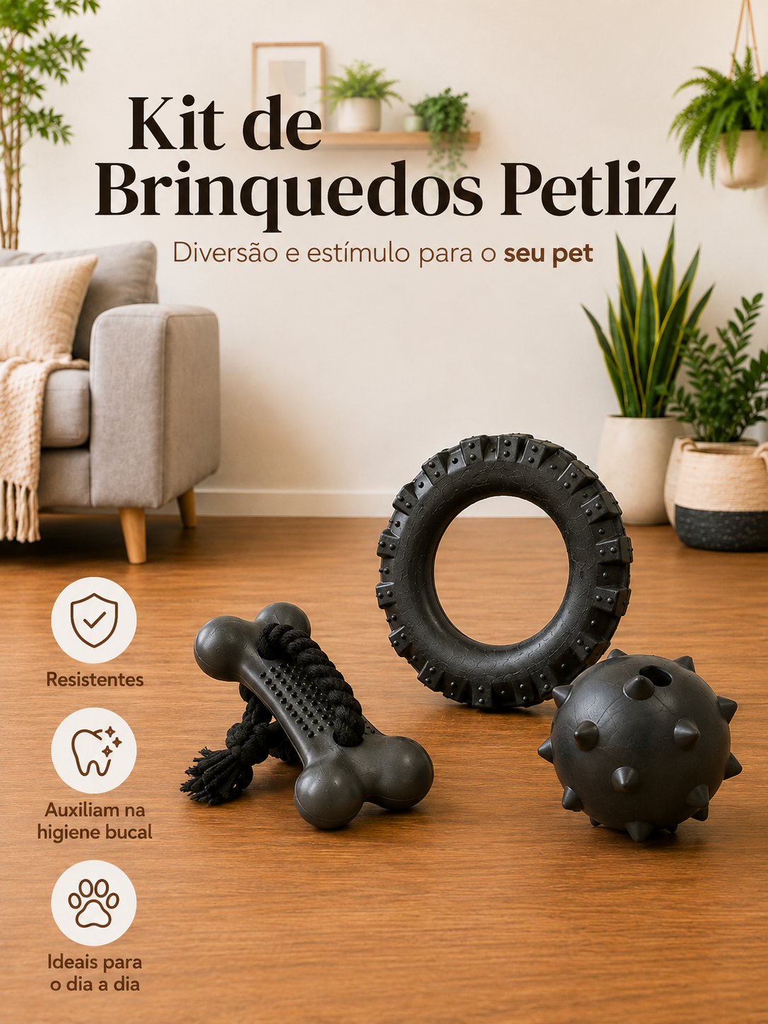 Kit Bola Cravo, Pneu e Osso Massageador - Imagem 3