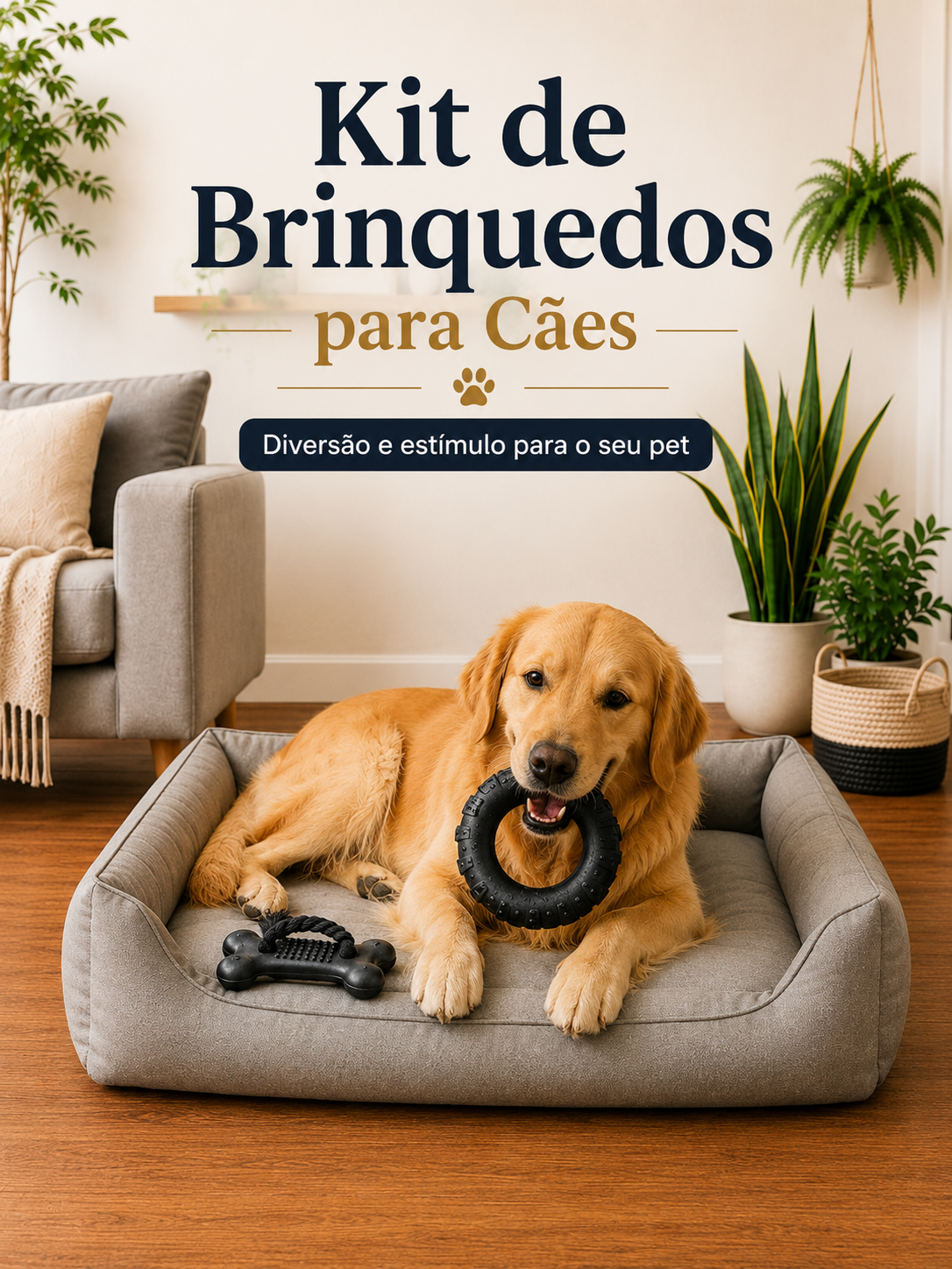 Kit Pneu de Borracha + Ossinho Mordedor para Cães – Tamanho G - Imagem 4