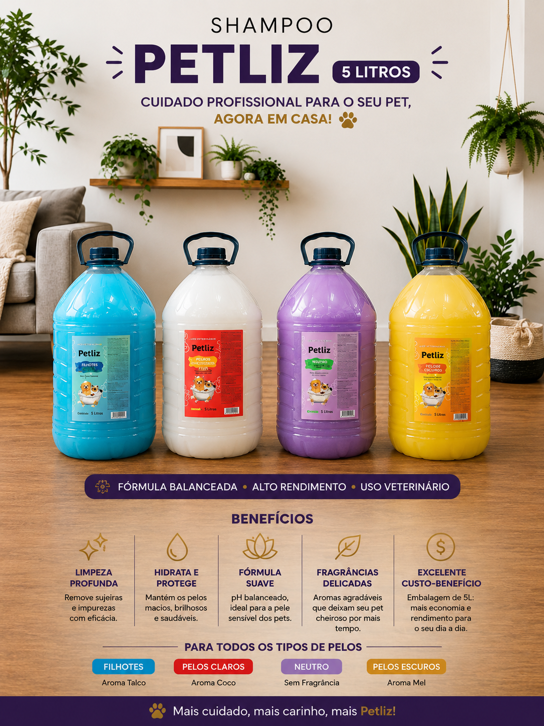 Shampoo e Condicionador Petliz 5 Litros para Cães e Gatos - Imagem 6