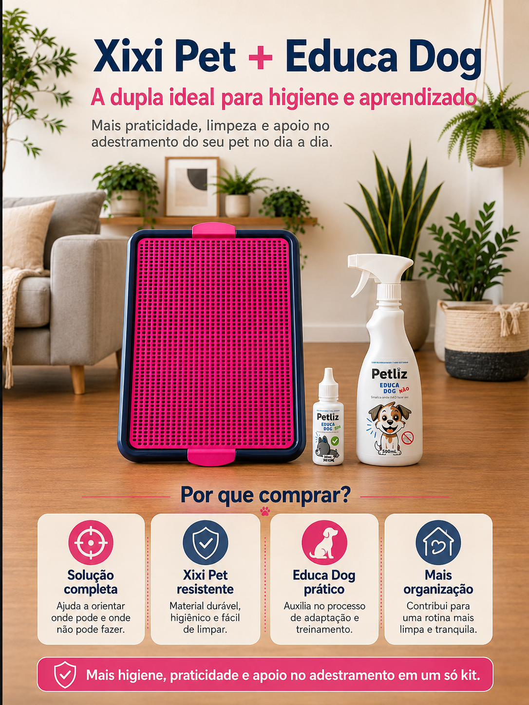 Kit Sanitário Canino Xixi Dog + Educadores Petliz - Imagem 3