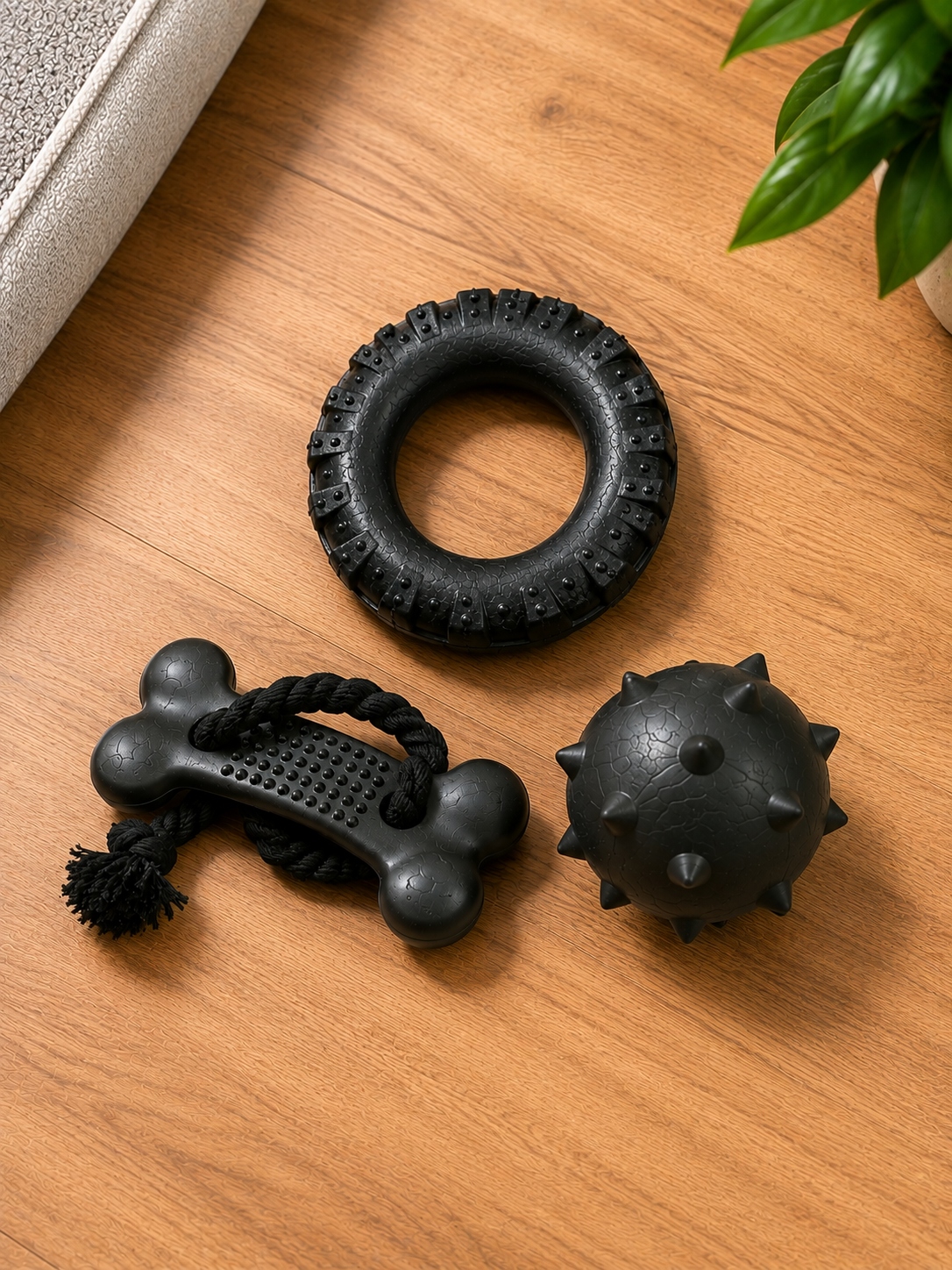Kit Bola Cravo, Pneu e Osso Massageador