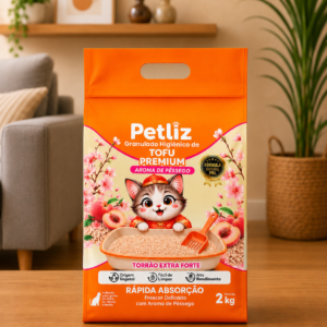 Granulado Petliz Tofu Premium Pêssego 2kg