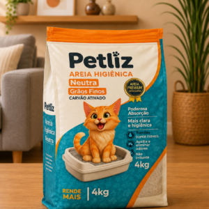 Areia Petliz Neutra Grãos Finos 4kg