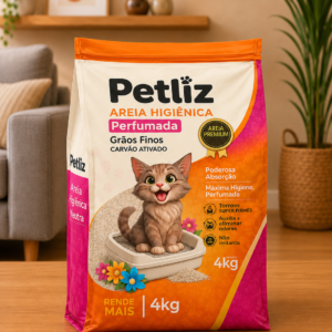 Areia Petliz Perfumada Grãos Finos 4kg