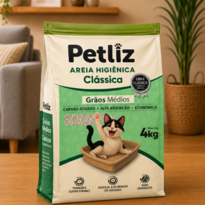 Areia Petliz Clássica Grãos Médios 4kg