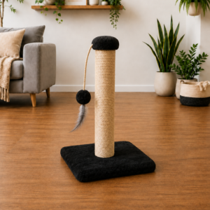 Arranhador para Gatos 1 Base Quadrada com Poste de Sisal e Brinquedo