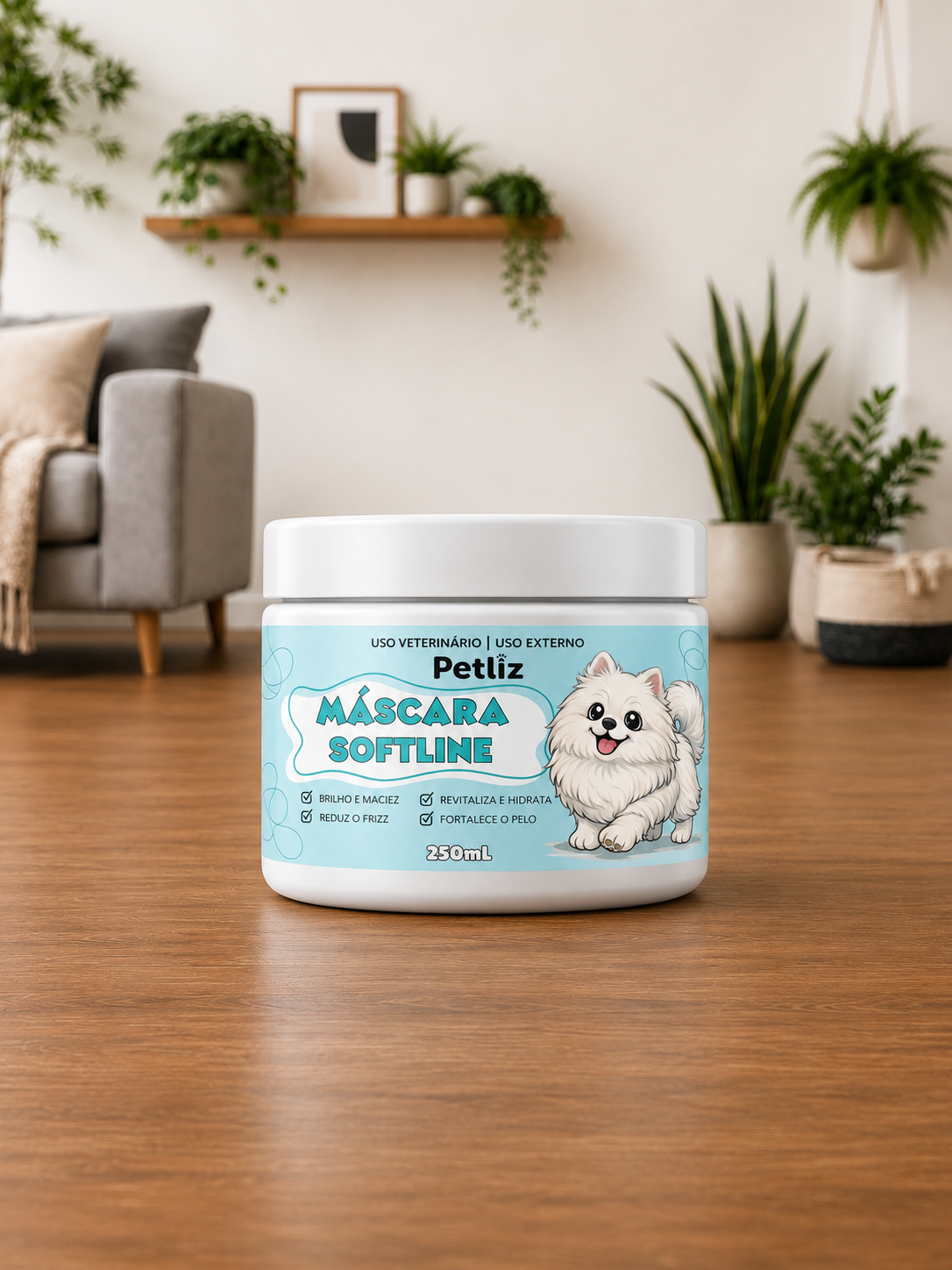 Petliz Máscara Softline 250ml – Hidratação, Brilho e Maciez para os Pelos