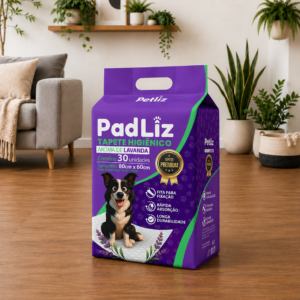 Tapete Higiênico Petliz PadLiz Premium Lavanda 80x60cm – 30 Unidades