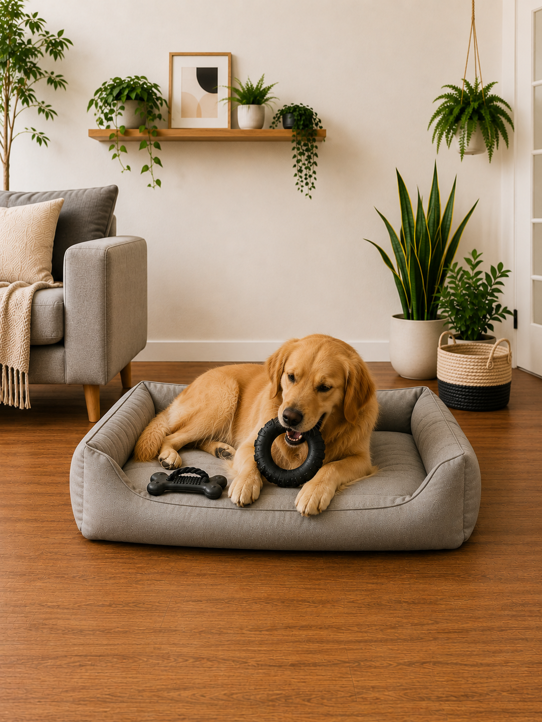 Kit Pneu de Borracha + Ossinho Mordedor para Cães – Tamanho G - Imagem 2