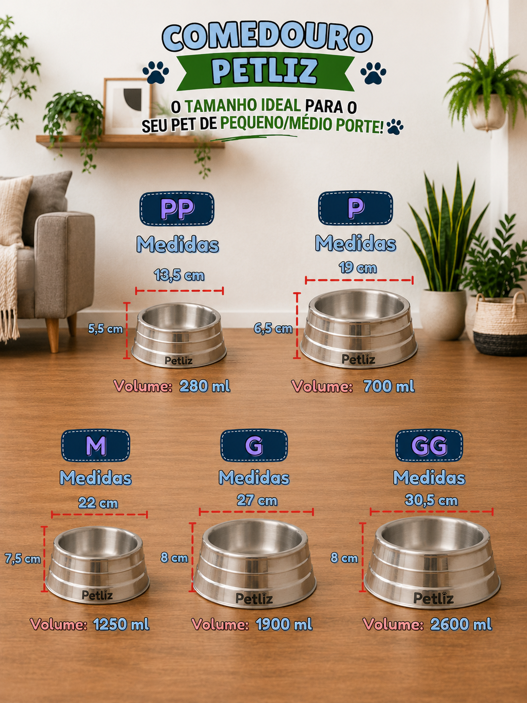 Comedouro Petliz Pesado em alumínio – Avulso - Imagem 4