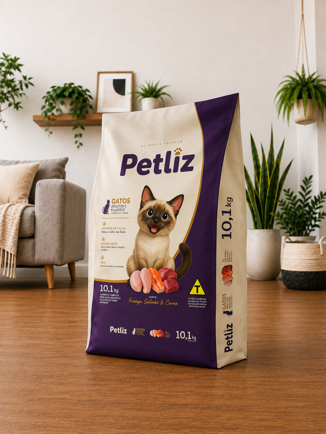 Ração Petliz Premium para Gatos Adultos e Filhotes 10,1 kg