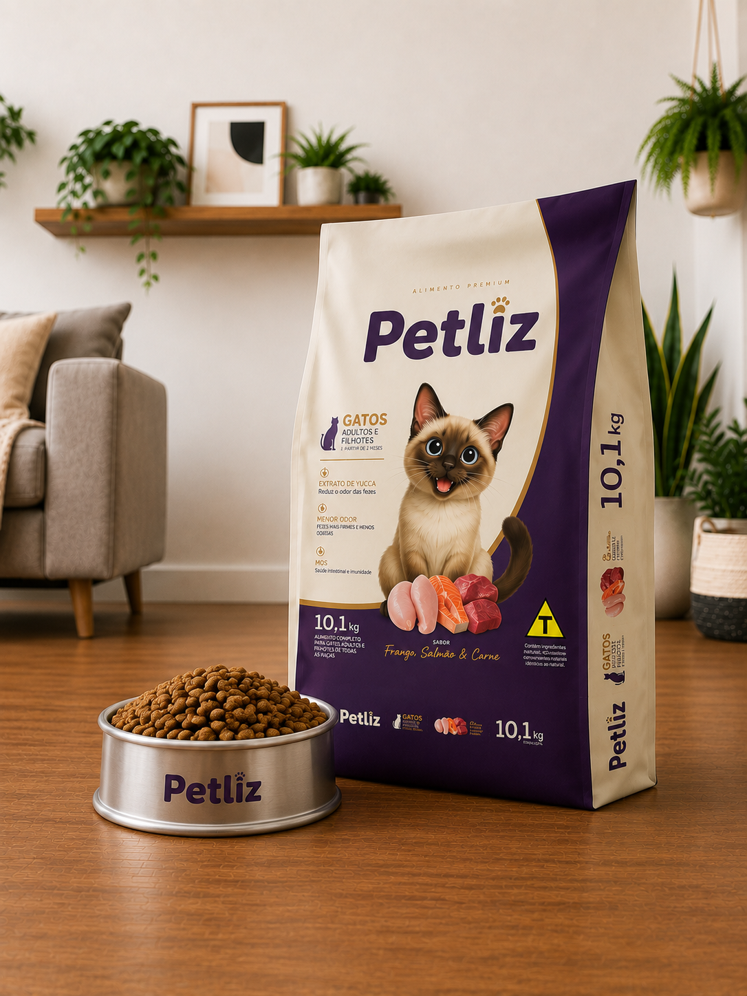 Ração Petliz Premium para Gatos Adultos e Filhotes 10,1 kg - Imagem 2