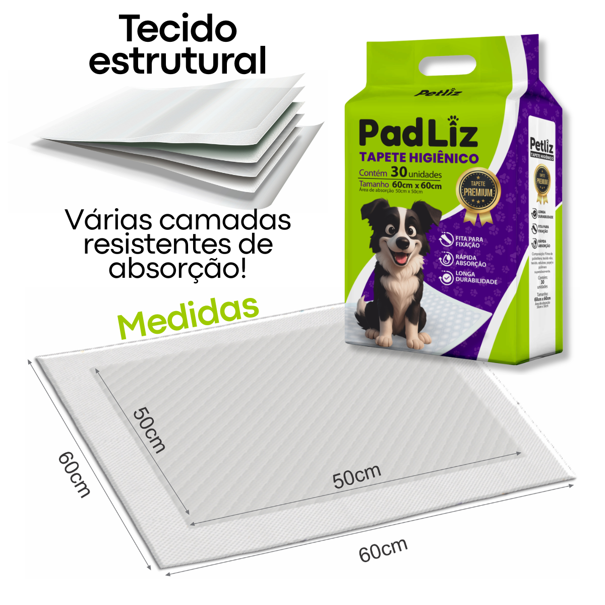 Tapete Higiênico PadLiz – Pacote com 30 Unidades - Imagem 9