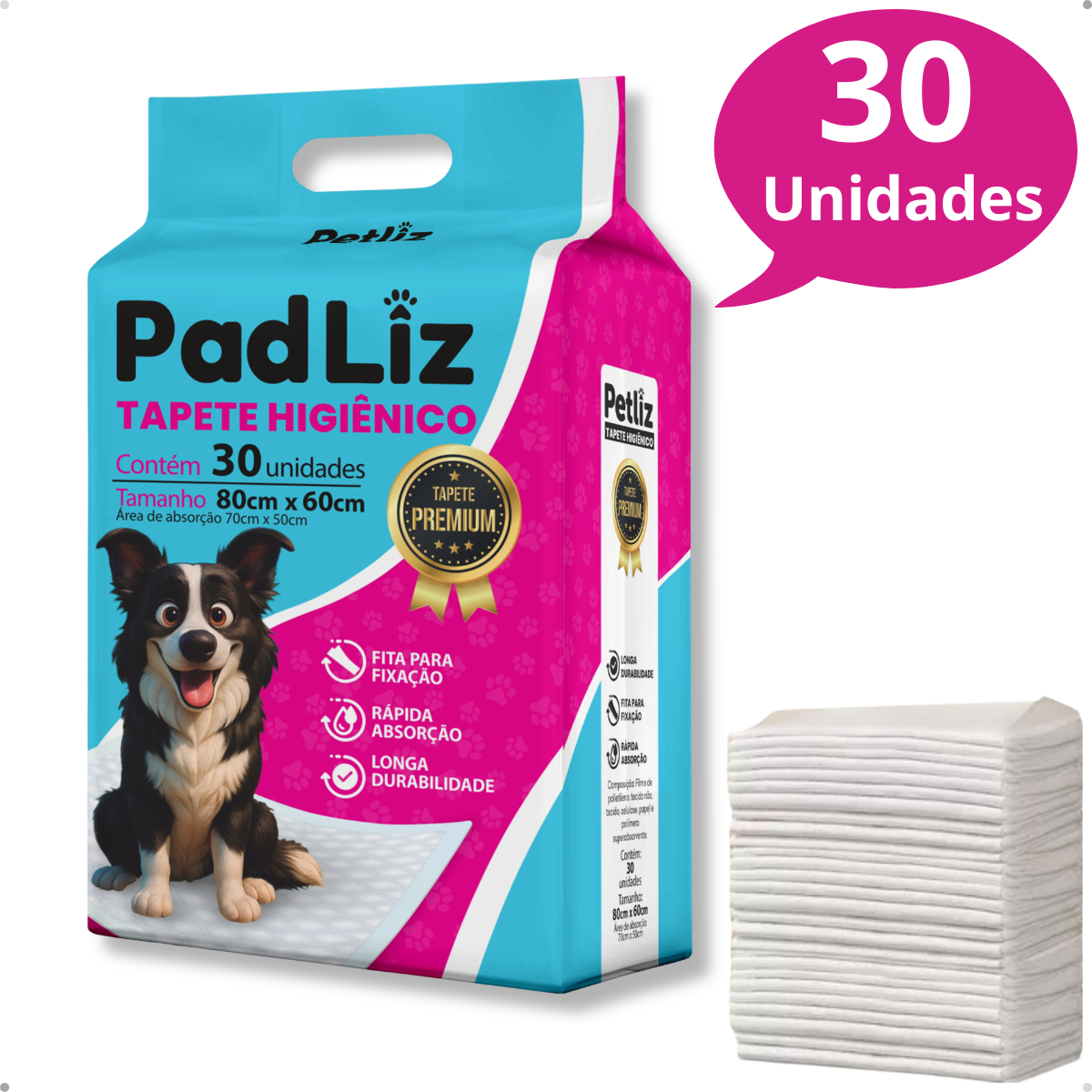 Tapete Higiênico PadLiz – Pacote com 30 Unidades - Imagem 4