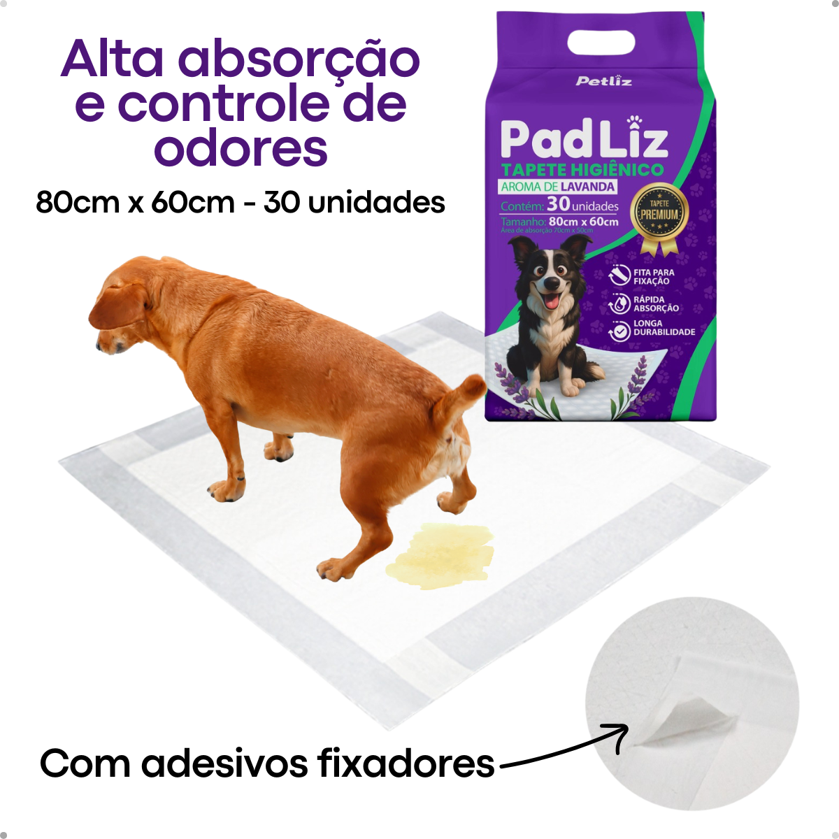 Tapete Higiênico PadLiz – Pacote com 30 Unidades - Imagem 3