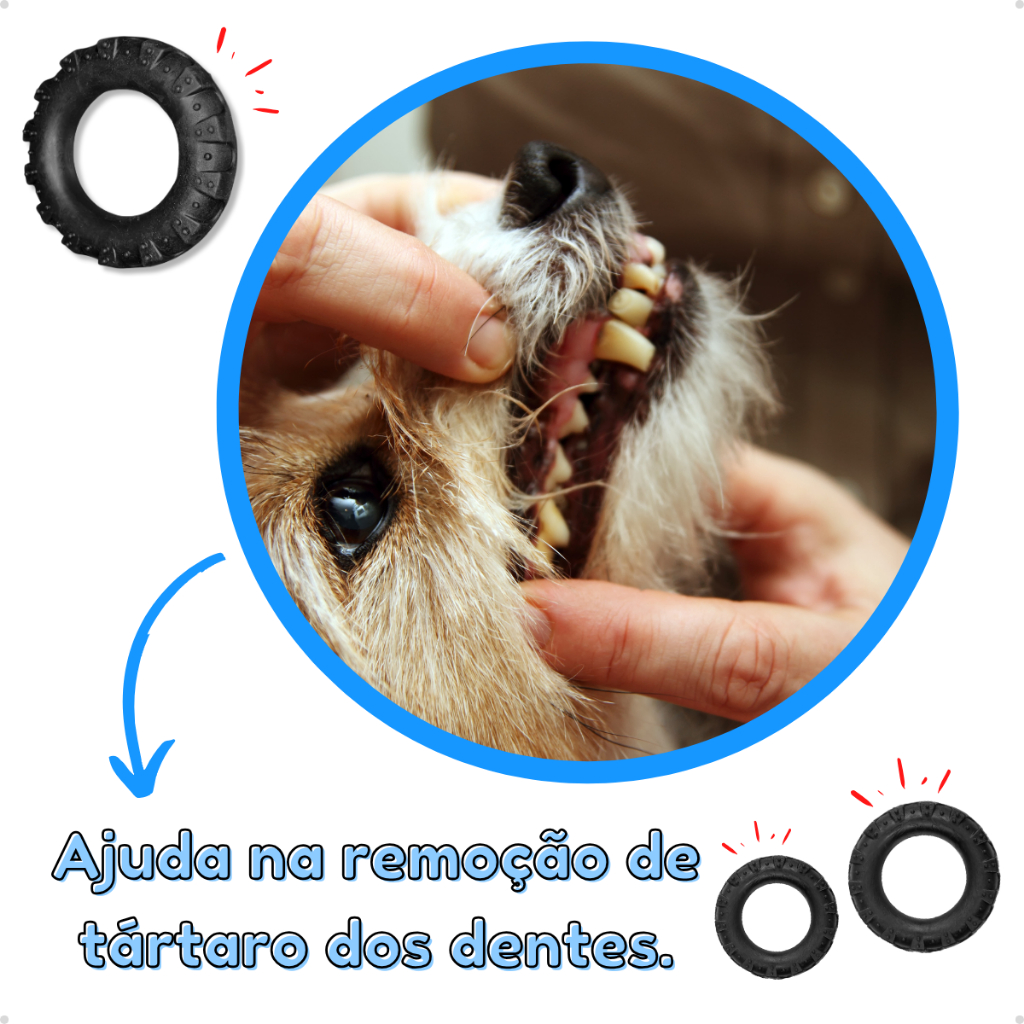 Brinquedo Pneu de Borracha Resistente para Cães - Imagem 6