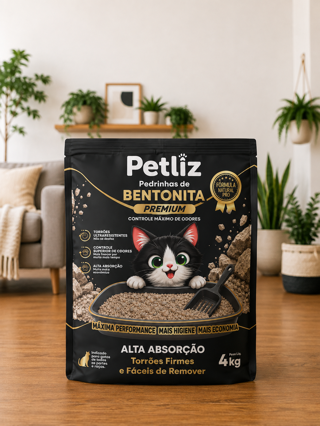Areia Petliz Bentonita Premium 4kg - Imagem 2